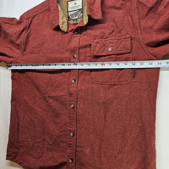 Legendary Whitetails Buck Camp Shirt Men's Large Rust Red Flannel Button Front - Picture 7 of 9